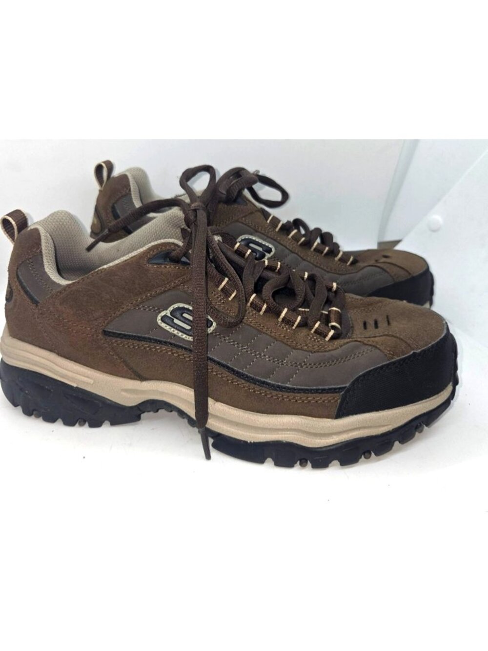 Mens Skechers Energy Downforce Sport Brown Lace-Up Trail Shoes 9  Outdoors
